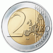 2 Euro Münze alte Wertseite